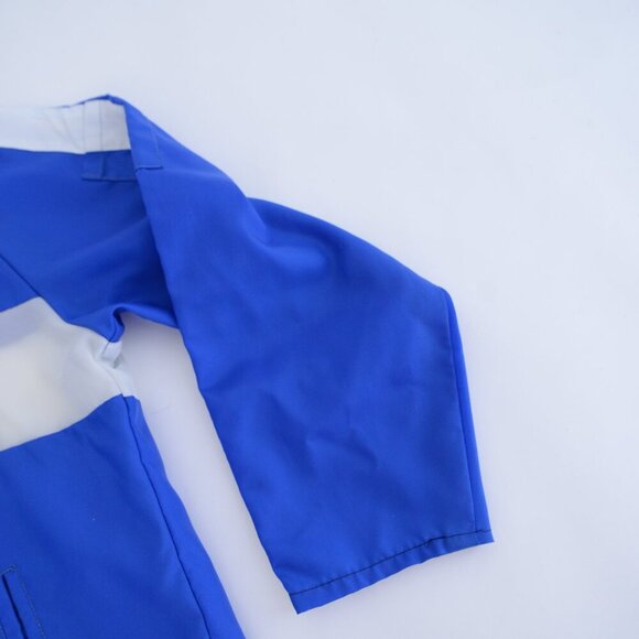 VTG '80S Promo-Wear Blue White Stripe 100% Nylon Windbreaker Zip Up Varsity Coat - Picture 4 of 8